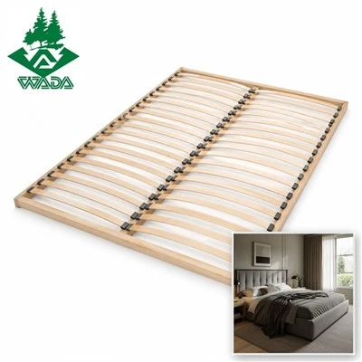 King size seng ramme affjedrede lameller